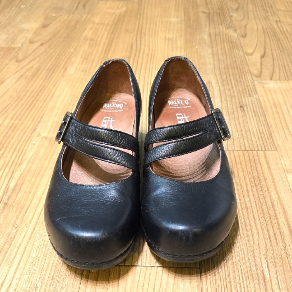Dansko Navy Tina Dress Shoes Mary Jane Leather Comfort Clog US 5.5/EU36